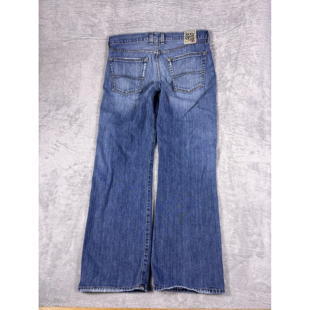 Vintage Lucky Brand Vintage Straight Jeans Mens 34x31 Blue Embroidered - Picture 8 of 14